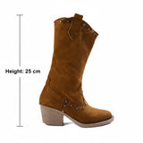 Boots Mid Calf Suede Mid Heels LB-27