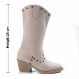 Boots Mid Calf Suede Mid Heels LB-27