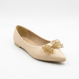 Ballerina Flat Leather Pointed With Bow BN-519