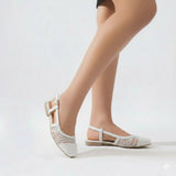 Mules Flat Leather Square BF-803