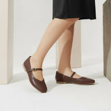 Ballerina Flat Leather Square BF-802