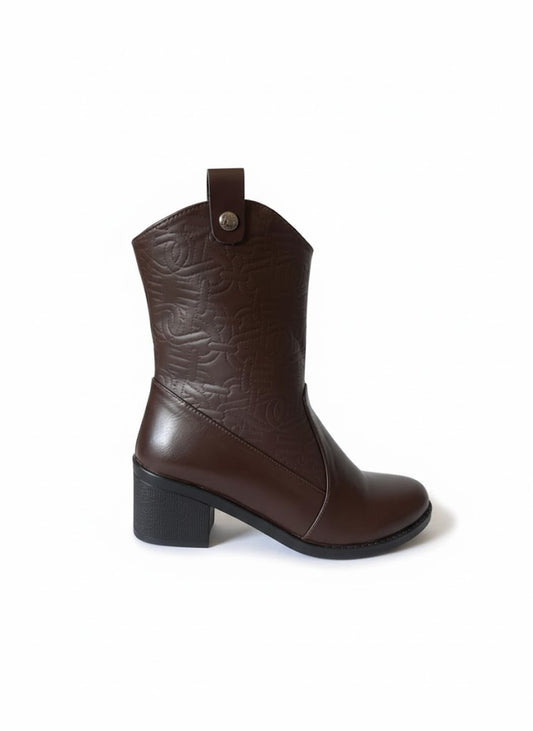 Long Boot Heels Leather Stylish LB-36