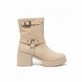 Ankle Boot Leather With Accesories E-106