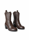 Long Boot Heels Leather Stylish LB-36