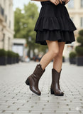Long Boot Heels Leather Stylish LB-36