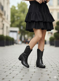 Long Boot Heels Leather Stylish LB-36