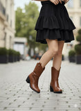 Long Boot Heels Leather Stylish LB-36