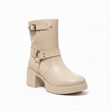 Ankle Boot Leather With Accesories E-106