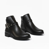 Ankle Boot Leather With Accesories G-54