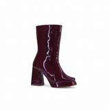 Boot Heels Leather Glossy With Zipper L-113