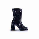 Boot Heels Leather Glossy With Zipper L-113