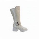 Long Boot Mid Heels Leather Elegant LB-40