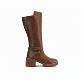 Long Boot Mid Heels Leather Elegant LB-40