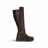 Long Boot Mid Heels Leather Stylish LB-41