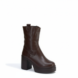 Boot Heels Leather With Zipper L-114