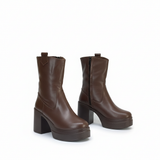 Boot Heels Leather With Zipper L-114