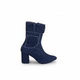 Ankle Boot Heels Fabric L-112