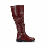 Long boot flat leather with accessories LB-43