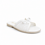 Slipper Flat Leather And Dentelle With Bow SL-250