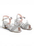 sandal heeled leather Shiny with butterfly SN-818