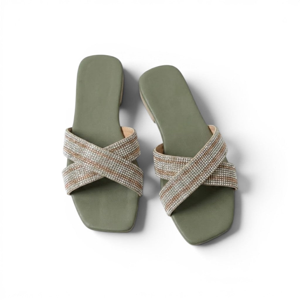 Slipper Flat Diamond Distinctive Letter X SL-228