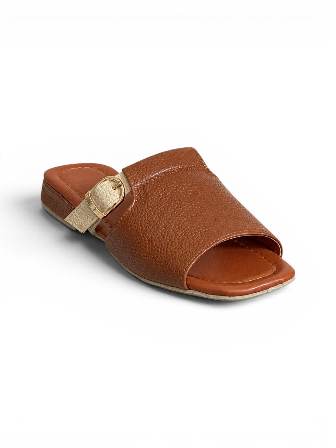 Slippers Leather Elegant With Buckle - SL-218