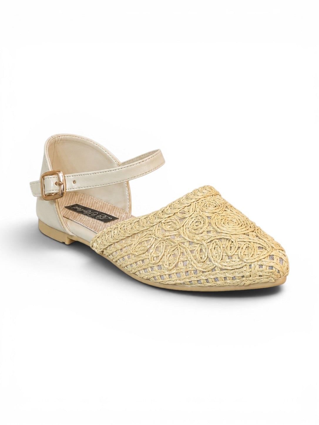Sandals Flat Burlap And Leather With Buckle SF-59