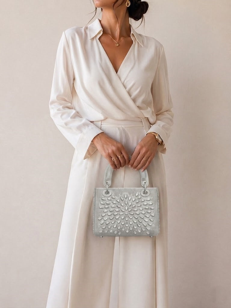 crossbody evening bag In the form of artistically distributed drops ZS-12