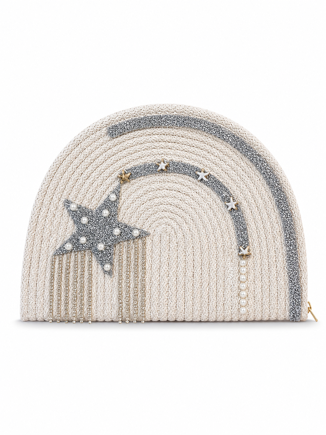 Handbags raffia With a sparkling star and pearl details ZK-1