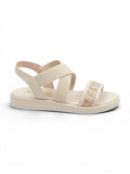 sandals Leather flat with elastic strap SF-61