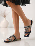 Slipper Flat Diamond With Suede  SL-226