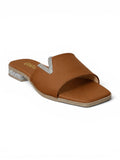 slippers satin flat With a shiny V-shaped embellishment SL-234