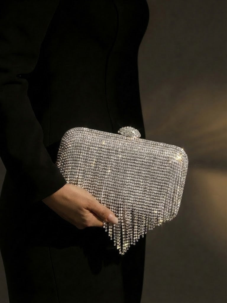 crossbody evening bag with cascading waterfall design ZS-8