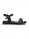 sandals Flat leather with diamond strap SF-60