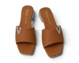 slippers satin flat With a shiny V-shaped embellishment SL-234