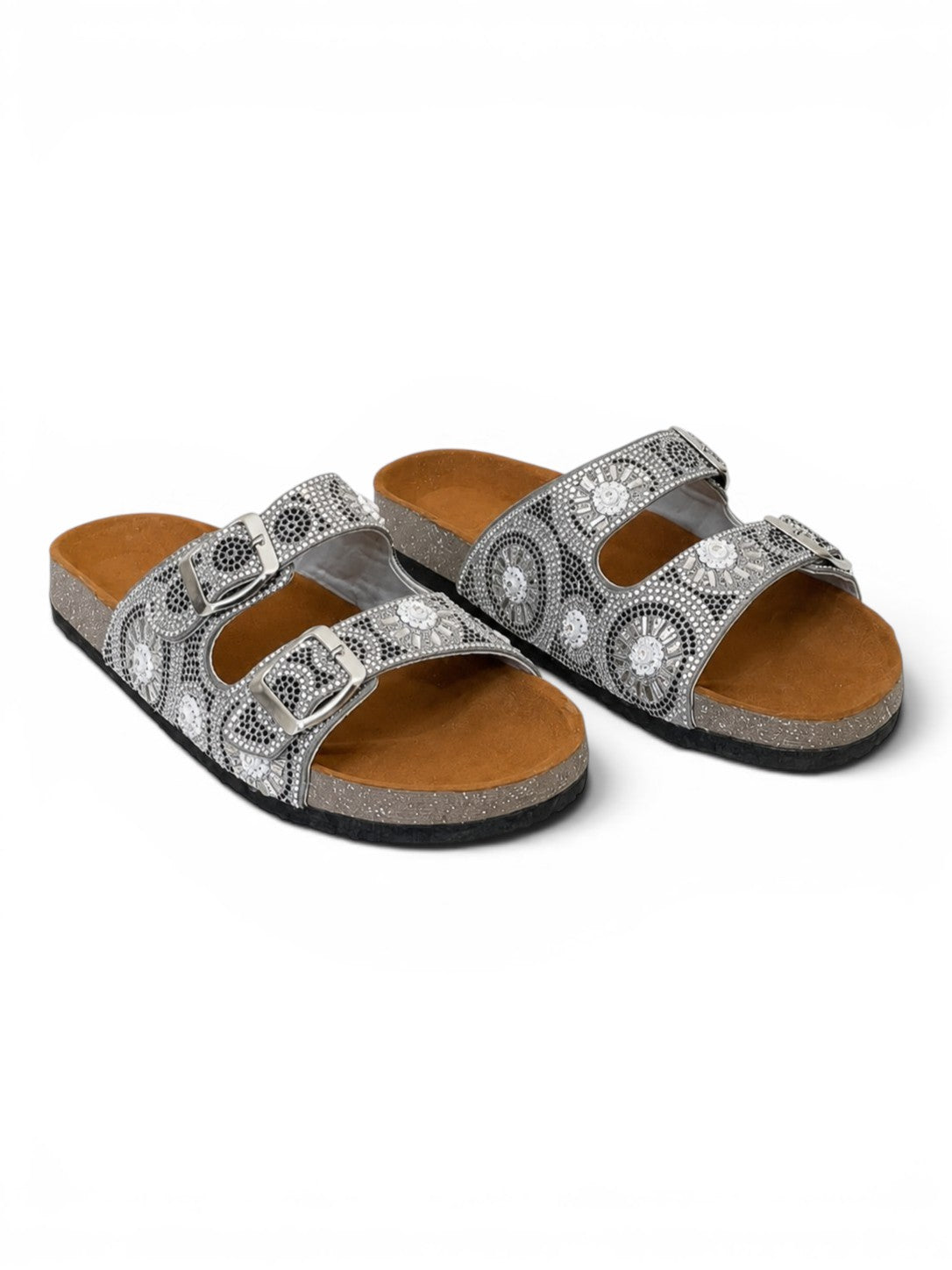 Slippers Flat Leather Embellished with decorative patterns SL-243