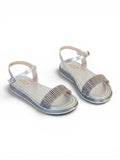 sandals Flat leather with diamond strap SF-60