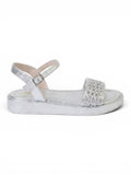 sandals Leather flat with mesh strap SF-62