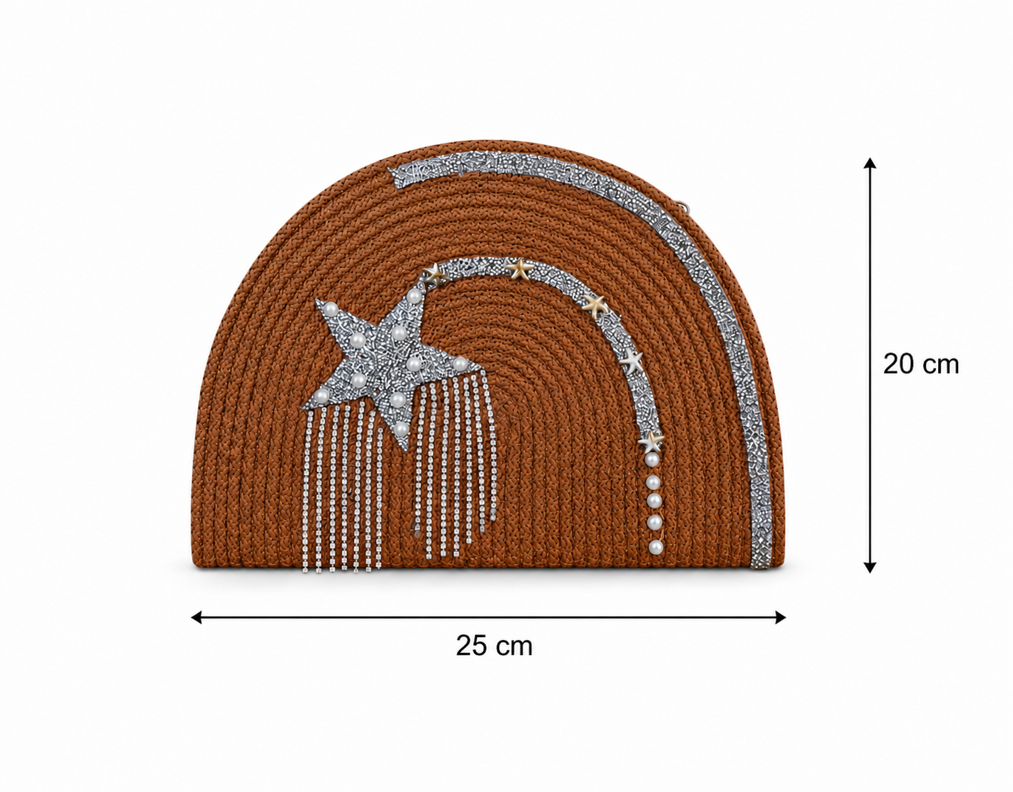Handbags raffia With a sparkling star and pearl details ZK-1