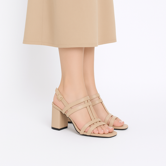 Leather Heel Sandal SN-509
