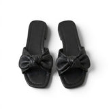 Slipper Flat Leather With Bow SL-229