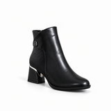 Ankle Boot Mid Heel Leather Distinctive design R-29