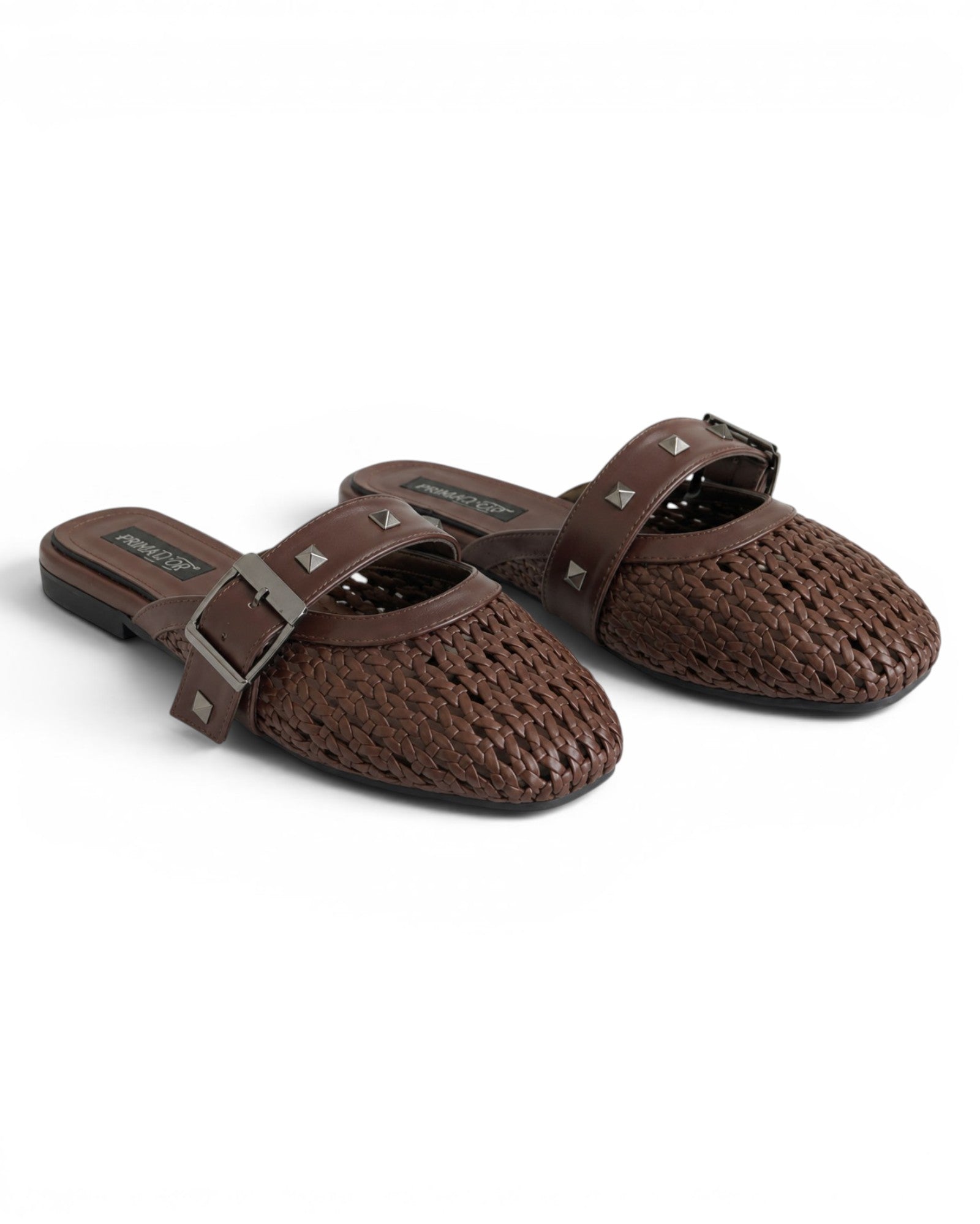 Mules Leather With Buckle Elegant SB-704