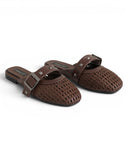 Mules Leather With Buckle Elegant SB-704