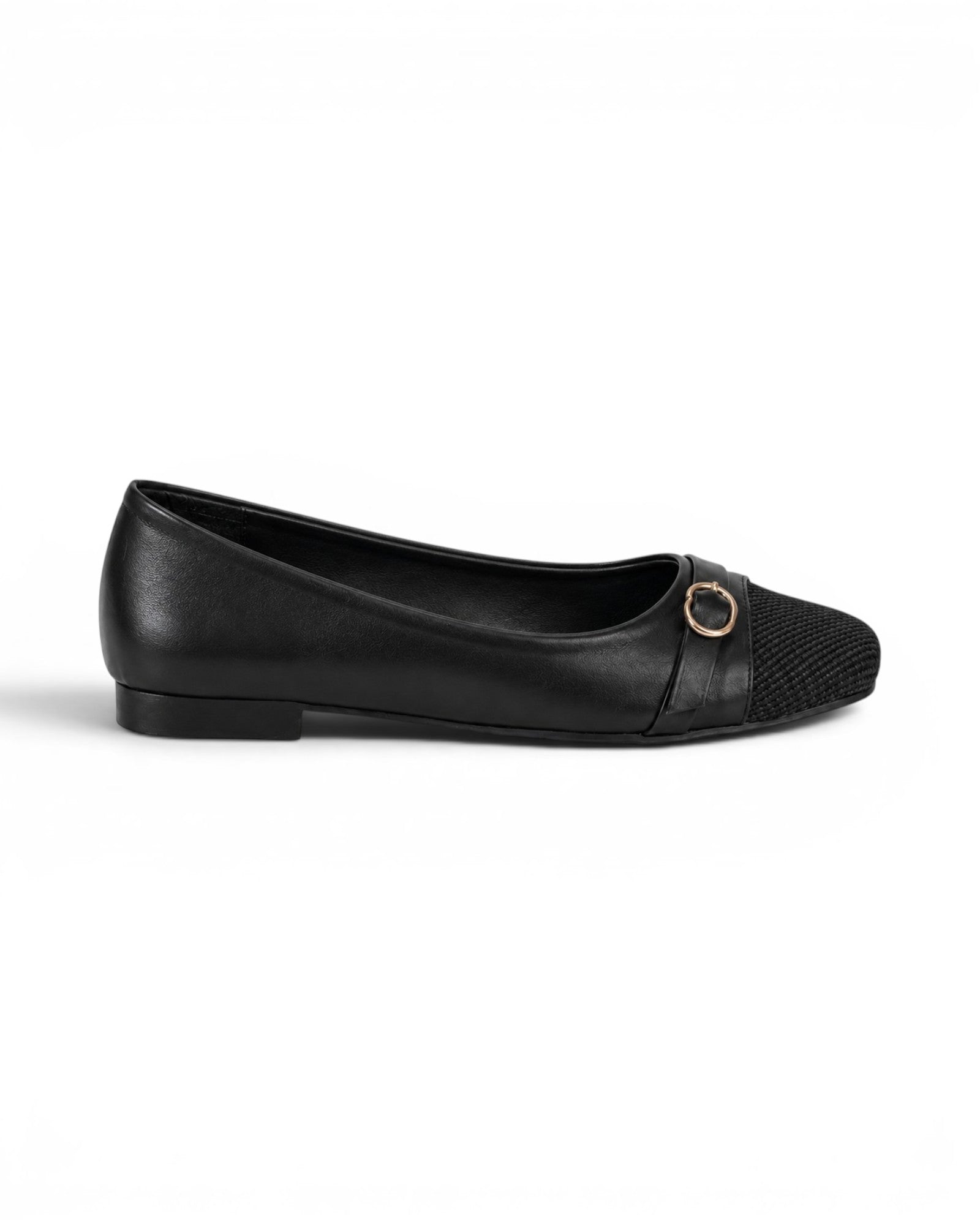 Ballerina flat Leather With an elegant straw toe BN-523