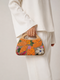 crossbody evening bag Embroidered flor details ZS-11