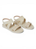 sandals Leather flat with elastic strap SF-61