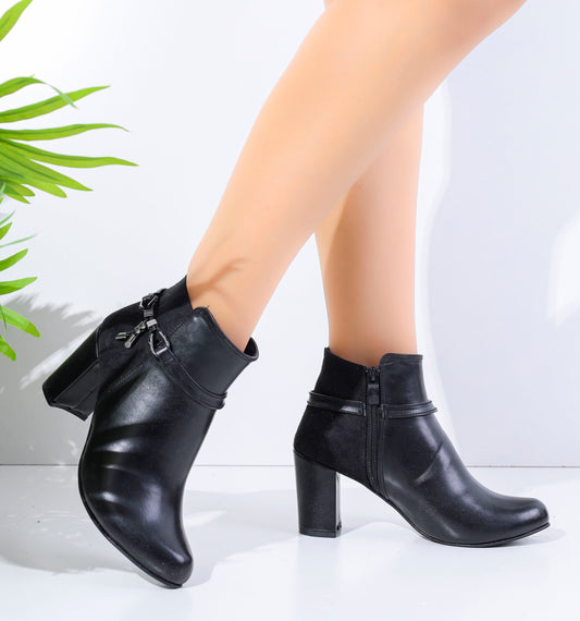 Ankle Boot Heels Suede And Leather R-17