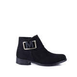 Ankle Boot Flat Suede With Buckle G-26