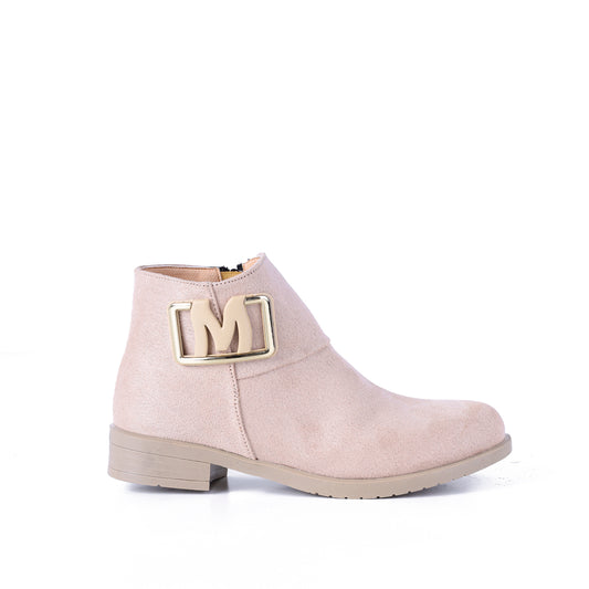 Ankle Boot Flat Suede With Buckle G-26
